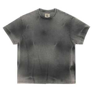 T-shirt en tricot oversize pour homme, streetwear, 100% coton, 230 GSM, poids lourd, respirant, écologique, col rond, manches courtes, anti-UV - Product Image 1