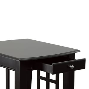 Stile classico ebano finitura tavoli occasionali con elegante fine reticolo eleganti mobili da soggiorno con ripiani inferiori - Product Image 4