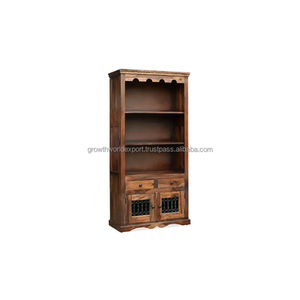 ตู้บาร์ไม้สไตล์วินเทจโมเดิร์น พร้อมลิ้นชัก ชั้นวางของ ตู้เก็บเหล้าไม้จริง ชั้นวางไวน์ สำหรับห้องนั่งเล่น ตู้บาร์ในบ้าน - Product Image 3