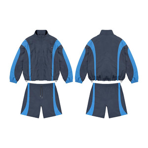 ชุดเซ็ตเสื้อแจ็คเก็ตกันลมผ้าไนลอนทัสลอน 220 GSM สีบล็อก พร้อมปักโลโก้ตามสั่ง ไซส์พลัส - Product Image 4
