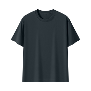 T-shirt uni à col rond et manches courtes personnalisé 2025 pour hommes, 100 % coton, grandes tailles, 240 grammes, styles décontractés - Product Image 3