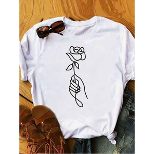 Camiseta Personalizada para Mujer, 100% Algodón, Cuello Redondo, Camiseta con Gráficos, Ropa de Mujer, Color Claro, Camiseta Clásica para Mujer - Product Image 2