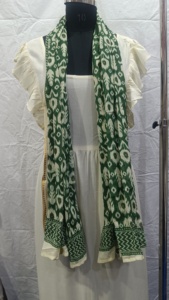 En gros, Paréo Sarong Écharpe en Coton Vert Foncé pour Femme, à Imprimé Tribal Crème Abstrait, Mode Bohème d'Été, Foulard de Cou - Product Image 5