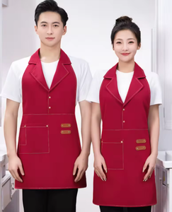 Uniforme de Recepcionista de Hotel Vesbhusha, Diseño Personalizado, Delantal de Tela Impermeable con Detalles en Cuero, para Restaurante, Bar - Product Image 3