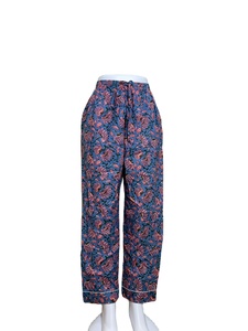 Pantalon de pyjama en coton à fleurs confortable "" Pantalon décontracté imprimé bleu décontracté "" Pantalon de nuit en coton doux à fleurs" - Product Image 2