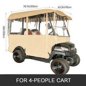 Copertura per Golf Cart a 4 Lati Deluxe 300D Impermeabile con Finestre Trasparenti, 2+2 Posti, Tettuccio per Camion - Product Image 2