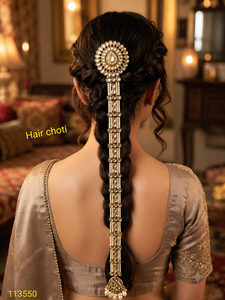 Luxury Bridal Hair Choti Traditional <b>Braid</b> Hair <b>Accessory</b> Pearl Stone Wedding Hair Ornament for Women Party Wear - Product Image 1