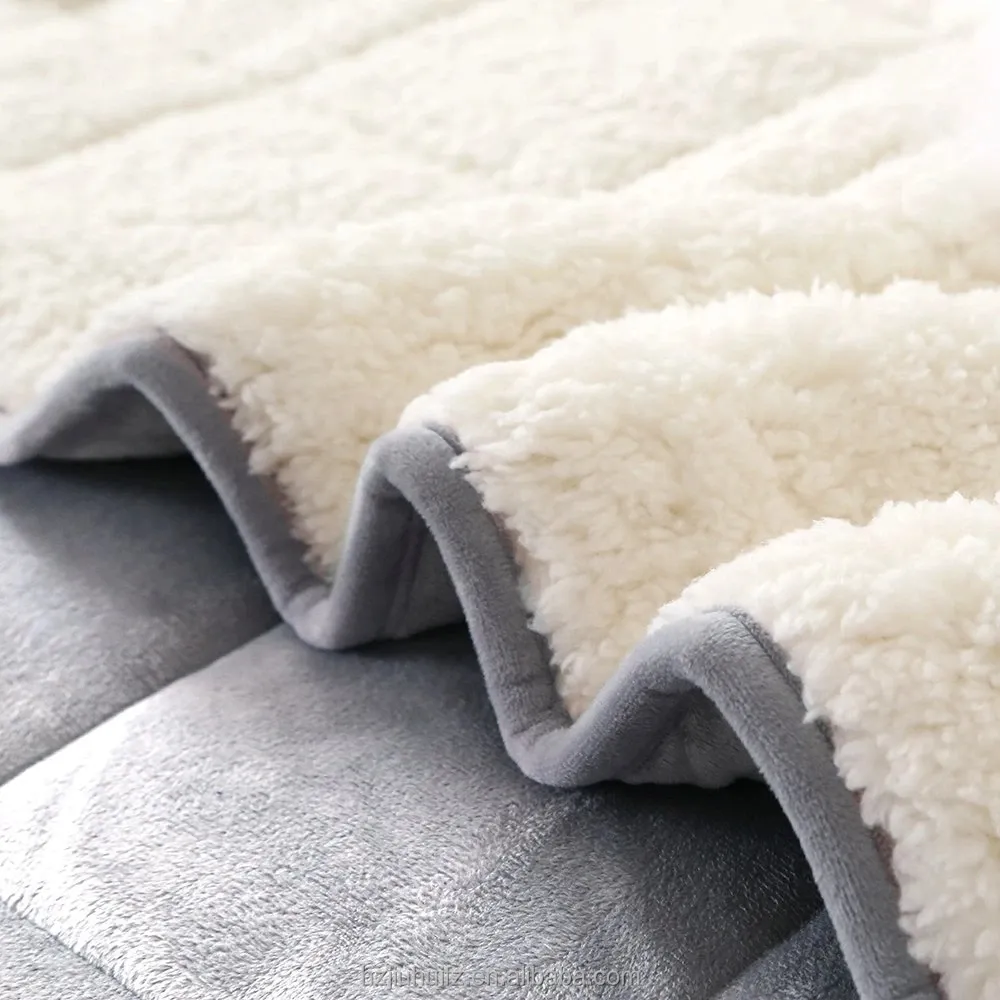 Wholesale 100% Cotton Fleece Sherpa Thick Blanket Plush Throw King Size Weighted Blanket for Adults Kids with Glass Material