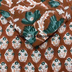 Block Print Cotton Cambric 60X60 Running Fabric Traditional Jaipuri Print Cotton Fabric - Product Image 4