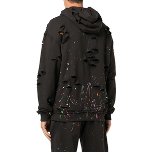 เสื้อฮู้ดดี้ผู้ชายทรงปกติ ผ้าฟลีซคอตตอน 100% สำหรับฤดูหนาว  ตกแต่งด้วยซิปและกระเป๋า  ลายพิมพ์สกรีนแบบกำหนดเอง - Product Image 2