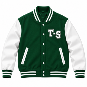 <b>Track</b> Stuff Custom <b>Mens</b> Varsity Letterman <b>Jacket</b> Wool Cotton Stand Collar Custom Embroidered Logo Front Streetwear Winter - Product Image 4