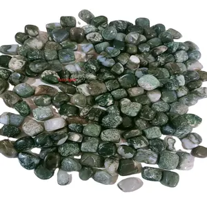 Wholesale Natural Crystal Moss Agate Tumbled Stone: Healing crystal stone:gemstone tumbled:crystal worry stone:crafts:worry ston