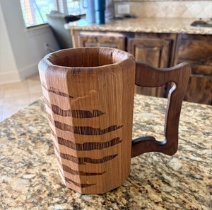 Jarra de Cerveza de Madera con Diseño de Corteza de Árbol Natural, Jarra Vikinga Rústica Decorativa, Taza de Café, Accesorio para Beber de Madera Sólida - Product Image 5