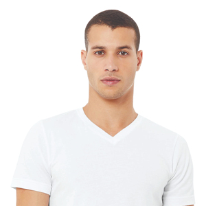 Camiseta de Cuello en V para Hombre, Color Sólido, Manga Corta, Unisex, Algodón Grueso, Lisa, Personalizable - Product Image 5