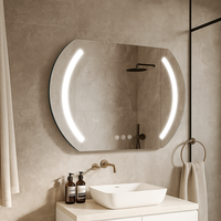 Miroir intelligent LED mince à éclairage frontal, haut-parleur Bluetooth, anti-buée pour salle de bain d'hôtel
