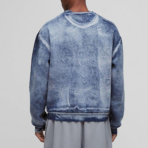 Sweat-shirt en coton pour homme, personnalisé, effet délavé vintage, avec logo personnalisé, coupe oversize à épaules tombantes - Product Image 4