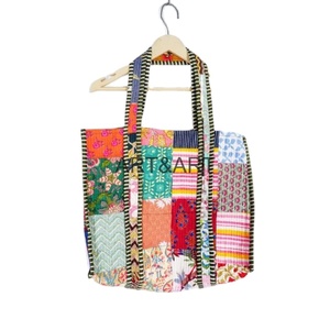 Super High Quality Bohemian Women's Jhola <b>Bag</b>-Fashionable Cotton <b>Patchwork</b> Quilted Tote <b>Bag</b> Open Two Handles Directly - Product Image 1