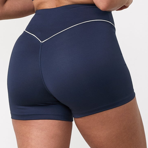 Shorts de sport bleu marine pour femme, taille haute, pour la gym, l'entraînement et le fitness - Product Image 3