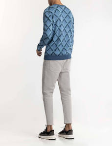 Pull en tricot sur mesure pour homme, taille plus, broderie, streetwear, 100 % coton, col rond, pull-over pour homme - Product Image 5