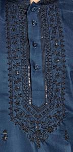 Vêtement de fête de luxe pour homme, base en satin Malai, détails brodés à la main, tenue traditionnelle pour événements - Product Image 4