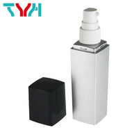 Botella Cuadrada Arqueada de PETG de 75 ml con Tapa de PMMA y ABS, Pulverizador de Bomba de PP para Suero para el Cuidado de la Piel, Champú y Mascarilla Facial (GRP75)
