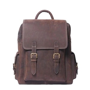 Handmade Leather <b>Backpack</b> With Matte Finish & Fully Adjustable Strap Top Indian Supplier Manufacturer Saman Exports - Product Image 1
