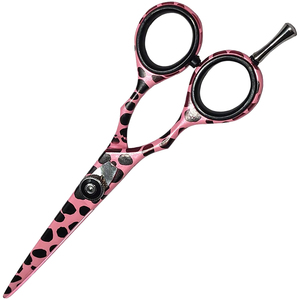 Ciseaux de coiffure professionnels personnalisés avec logo, 5,5 pouces, en acier inoxydable, légers, motif rose, lame tranchante, ciseaux de salon OEM - Product Image 5