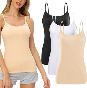 Camisetas sin mangas de poliéster suave para mujer con logo frontal, color liso, sin cuello, transpirables, de punto, para uso casual, en negro, gris y blanco. - Product Image 6