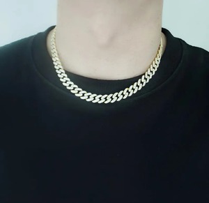 Eco Friendly fashion <b>iced</b> cuban <b>chain</b> necklace with shiny stones and bold design Available At Wholesale Price - Product Image 1