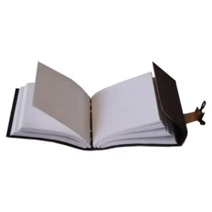 Journal en cuir véritable marron vintage de qualité supérieure, fait main, avec fermeture antique, cadeau idéal pour les écrivains et les artistes - Product Image 5