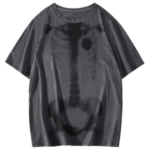 เสื้อยืดคอตตอน 100% ทรงโอเวอร์ไซส์ ล้างสีแบบแอซิดวอช สำหรับผู้ชายและผู้หญิง ขายส่ง ปรับแต่งได้ เนื้อผ้าหนา เหมาะสำหรับงานพิมพ์ลาย สไตล์สตรีท - Product Image 1