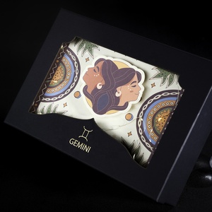 RTS Premium Personal Zodiac Birthday Gift Box Papier d'art noir avec impression sur feuille d'or - Product Image 1