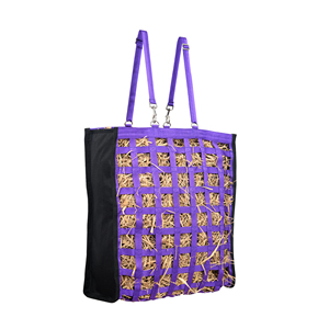 Bolsa de Heno para Caballos de Nailon Morado Premium, Red de Heno de Alimentación Lenta, Gran Capacidad, Correa Ajustable, Bolsa de Alimentación Resistente y Duradera - Product Image 2