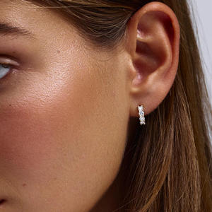 Aros de Diamantes de Oro Amarillo de 14K Certificados por IGI, Aros con Diamantes Cultivados en Laboratorio, Estilo Clásico para Mujer, Uso Diario - Product Image 5