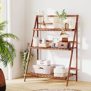 Estante de Bambú de 3 Niveles, Plegable, para Plantas, Flores y Libros - Product Image 2
