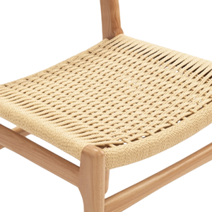 Home Dining Chair Nordic Garden Chair for Garden Dining Room Furniture with Seat and Back in Woven Rope and Solid Wood Materials - Product Image 6