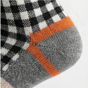 Crew <b>Socks</b> Plaid Pattern Black White Beige Cotton Breathable Casual Autumn Adult Regular Fit Knitted <b>Socks</b> - Product Image 6