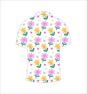 Men’s Floral Print <b>Polo</b> Shirt Short Sleeve Casual Summer Fashion Golf Shirt <b>White</b> - Product Image 2