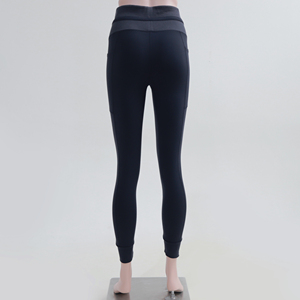 <b>High</b> <b>Waist</b> Full Length Yoga <b>Leggings</b> Solid <b>Black</b> Seamless Four-Way Stretch Elastic <b>Waist</b> Pants - Product Image 1