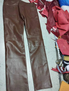 Genuine Leather Coffee Brown Lambskin Pant <b>Trouser</b> Store Hot Sale USA Fashion Show Santa Gifts Custom Sample - Product Image 4