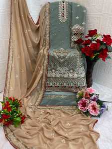 Meilleure qualité indien pakistanais vêtements femmes 2 pièces costume asiatique Shalwar Kameez costumes dernière conception mode porter des robes de mariée - Product Image 4