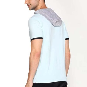 Customized Embroidered Printing <b>Short</b> <b>Sleeves</b> <b>Men's</b> <b>Hoodie</b> Quick Dry Breathable Eco-Friendly Gym Sports 100% Cotton Material - Product Image 5
