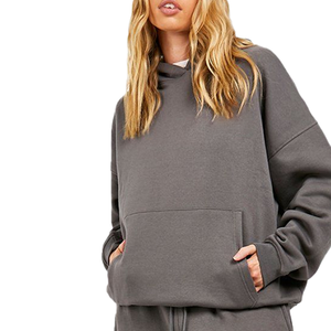 Ensemble de survêtement unisexe en molleton épais imprimé, style streetwear, pour l'hiver, avec sweat à capuche et pantalon de jogging, grandes tailles - Product Image 4