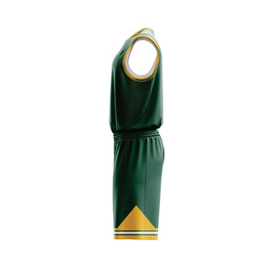 Uniforme de Baloncesto Sublimado Personalizado, Verde y Amarillo, Conjunto de Camiseta sin Mangas y Pantalones Cortos, Absorbe la Humedad, Ropa Deportiva Unisex para Adultos - Product Image 5