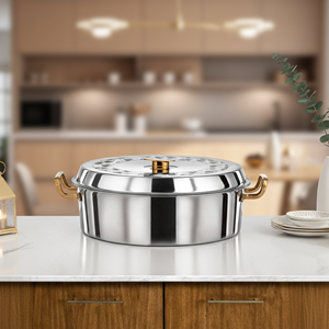 Olla de Acero Inoxidable de Lujo con Aislamiento Térmico y Asas Doradas, Recipiente para Mantener la Comida Caliente, para Servir en Ramadán, Eid y Buffets - Product Image 2