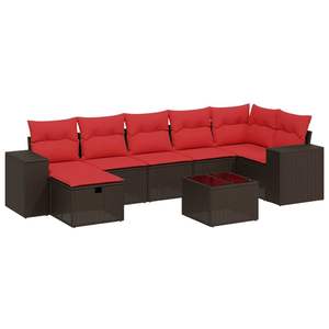 Ensemble de canapés de patio en polyrotin marron 8 pièces avec coussins, meubles d'extérieur élégants - Product Image 2