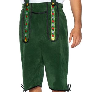 German and Austrian Lederhosen Long and Pant Short <b>set</b> shirt Distressed Leather Vintage Look - Product Image 2