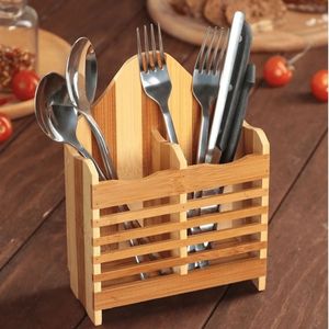 Organizador de cubiertos de madera hecho a mano para la mesa de cocina, soporte para cucharas, tenedores y cuchillos con estilo rústico. - Product Image 1