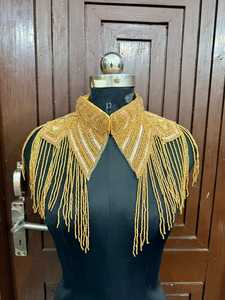 Retro Art Deco Hand Bead Embroidery Shoulder <b>Cape</b> Long Fringe Tassel Shawl <b>Ladies</b> Wedding Prom Gala Formal Shrug OEM Service - Product Image 1
