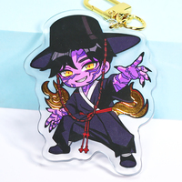 Vente flash Porte-clés en acrylique personnalisé Anime Impression UV Porte-clés en acrylique Cadeau Charmes en acrylique avec feuille d'or
